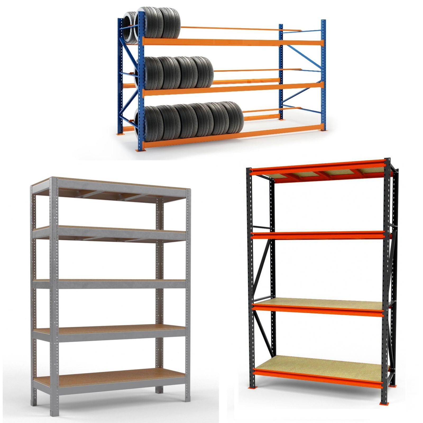 Racks with shelves