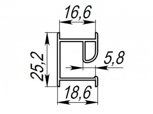 Aluminum profile slot insert - 16 mm.