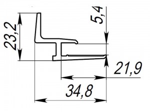 Aluminum profile glass holder