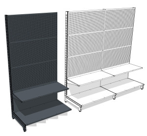 trade rack with perforation